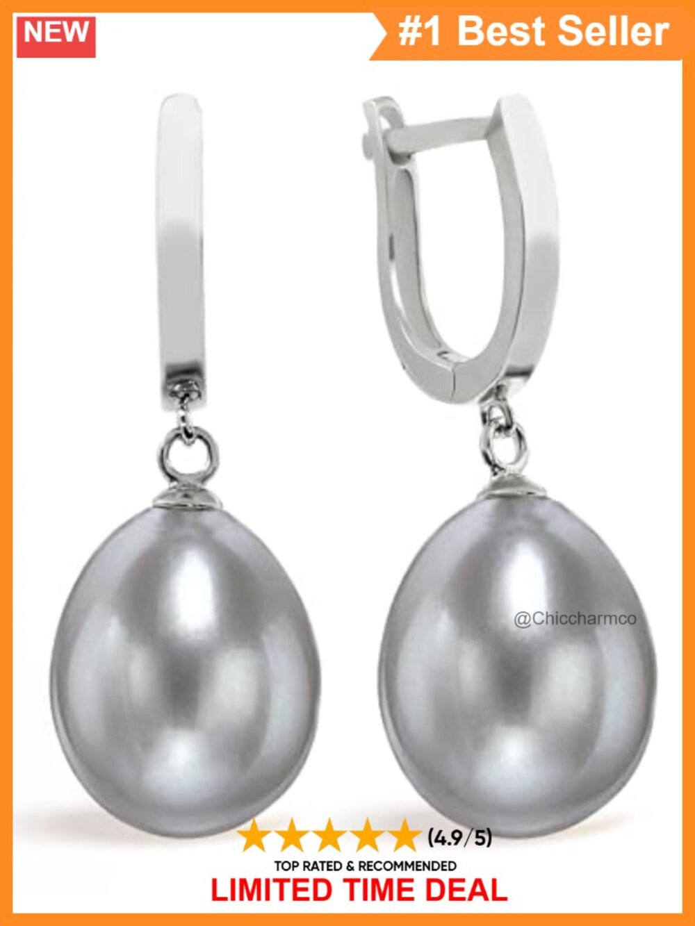 Sterling Silver Freshwater Pearl Drop Earrings French Wire